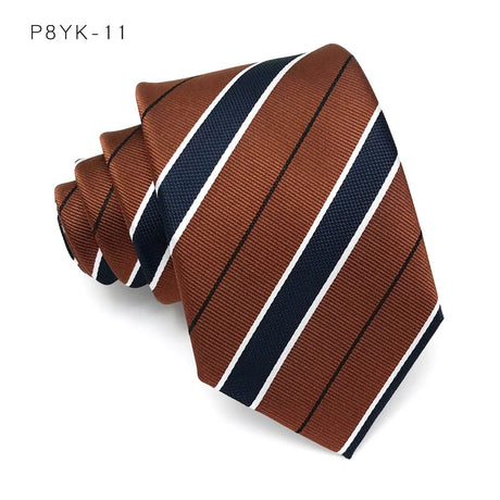 Brown Stripes Jacquard Woven 8CM Necktie