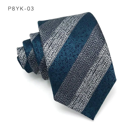 Blue Stripes Jacquard Woven 8CM Necktie
