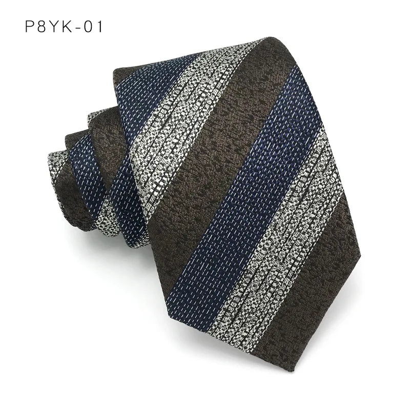 Brown Stripes Jacquard Woven 8CM Necktie