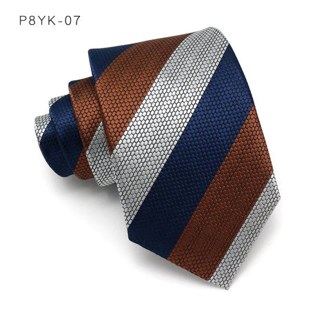 Brown Stripes Jacquard Woven 8CM Necktie