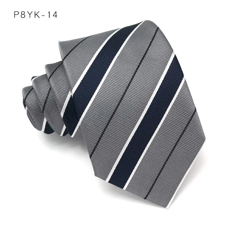 Gray Stripes Jacquard Woven 8CM Necktie