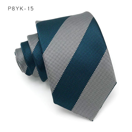 Silver Stripes Jacquard Woven 8CM Necktie