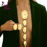 Stud Oval Earrings Long Y Necklace Jewelry Sassy Chick Logo