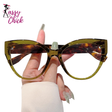 Stylish Cat Eye on-prescription Eyeglasses Sassy Chick Logo
