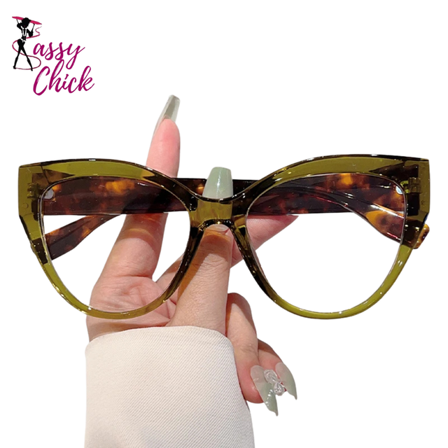 Stylish Cat Eye on-prescription Eyeglasses Sassy Chick Logo