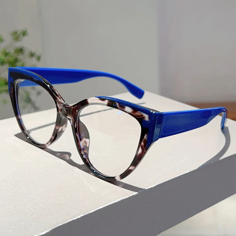 Blue Stylish Cat Eye on-prescription Eyeglasses
