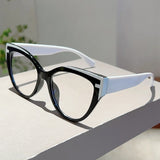 Black White Stylish Cat Eye on-prescription Eyeglasses
