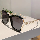 Black Stylish Chic Square Gradient Lens Eyewear