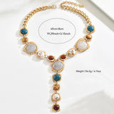 Size of Stylish Chunky Geometric Y-shaped Long Necklace