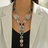 Stylish Chunky Geometric Y-shaped Long Necklace