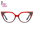Stylish Comfortable Cat Eye Reading Women Glasses Sassy Chick Logo