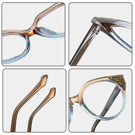 Rim and lens cat eye reading glasses 