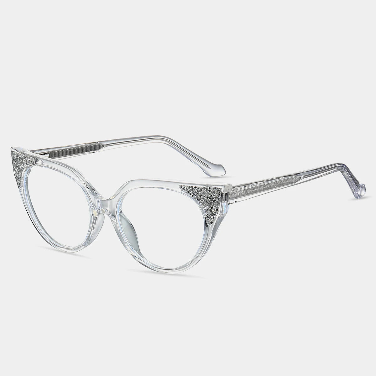 transparent whit lens reading glasses 