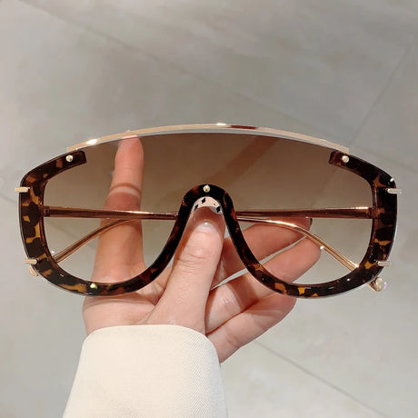 Stylish Gradient Outdoor Sunglasses leopard