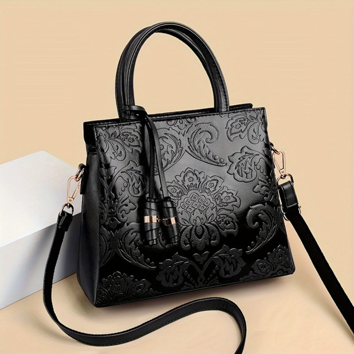 Black Stylish Multi-layer Shoulder Bag