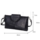 size of Stylish PU Alligator Pattern Flap Handbag Purse