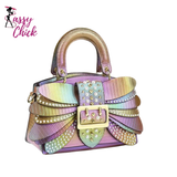 Stylish Pearl Riveted Wings Messenger Bag Sassy Chick Logo