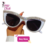 Stylish Rhinestones Cat Eye Sunglasses