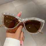 Stylish Rhinestones Cat Eye Sunglasses