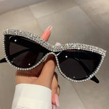 Stylish Rhinestones Cat Eye Sunglasses