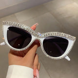 Stylish Rhinestones Cat Eye Sunglasses