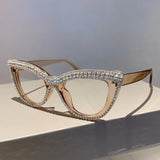 Stylish Rhinestones Cat Eye Sunglasses