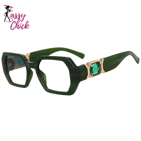 Stylish Square Anti-Reflective Eyewear Sassy Chick Logo