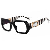 Stylish Square Anti-Reflective Eyewear stripe black white