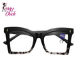 Stylish Square Far Sight Oversized Eyeglasses Sassy Chick Logo