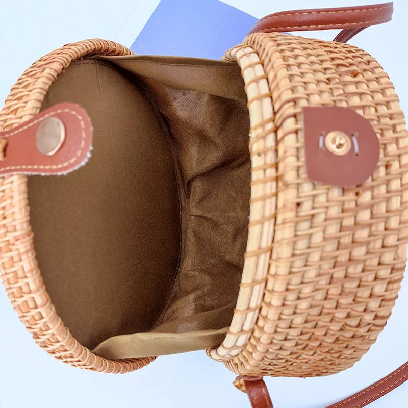 Compartment Summer Rattan Handmade Bag