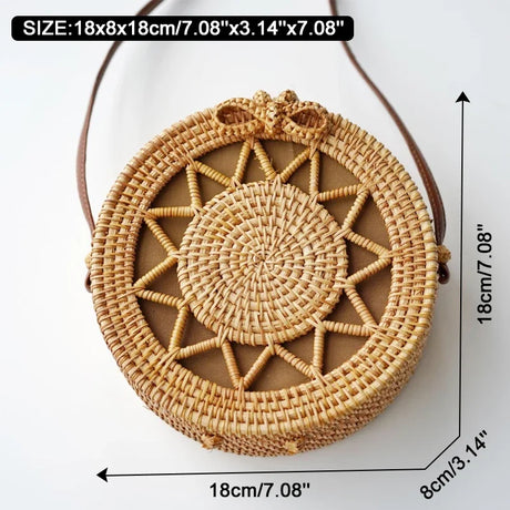 Star design Summer Rattan Handmade Bag