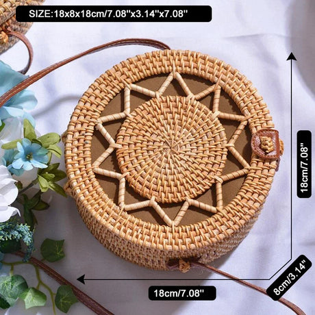 Star design Summer Rattan Handmade Bag