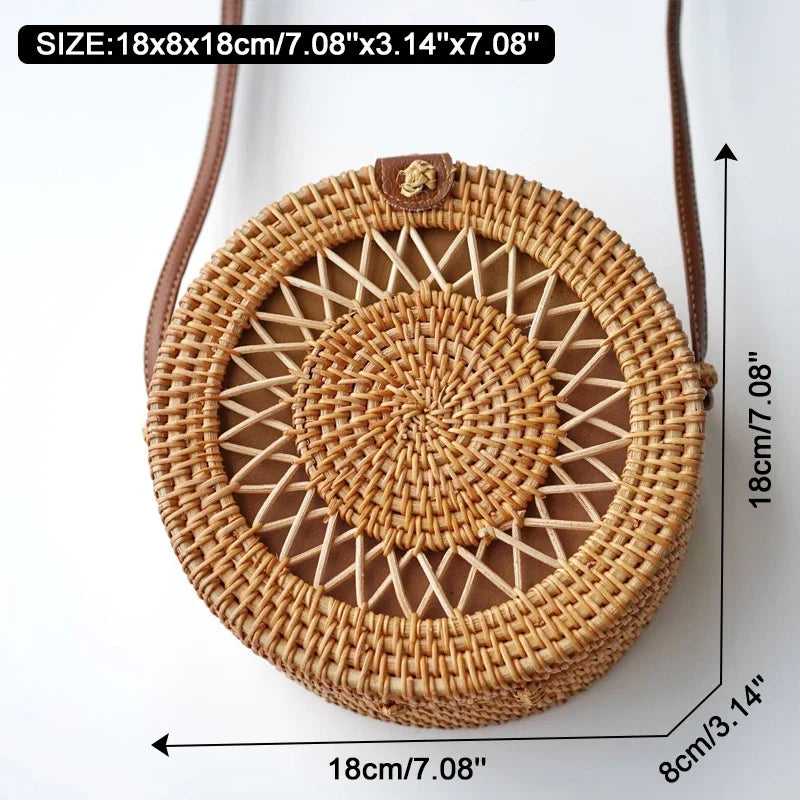 Star design Summer Rattan Handmade Bag