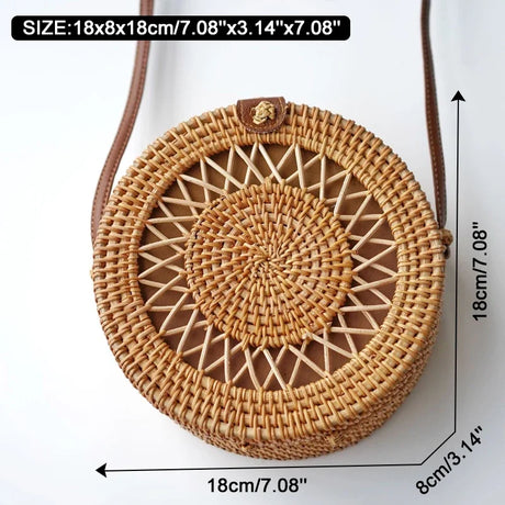 Star design Summer Rattan Handmade Bag