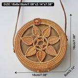 Flower design Summer Rattan Handmade Bag