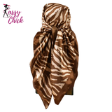 Summer Satin Square Scarf 90*90inch Multi-use Headscarf Sassy Chick Logo