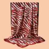 Red Summer Satin Square Scarf 90*90inch Multi-use Headscarf