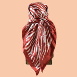Red Summer Satin Square Scarf 90*90inch Multi-use Headscarf