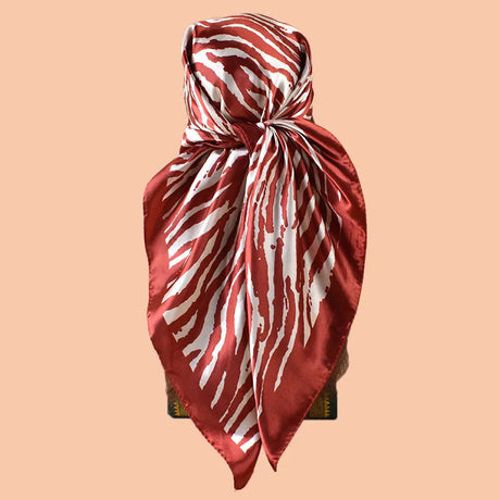 Red Summer Satin Square Scarf 90*90inch Multi-use Headscarf