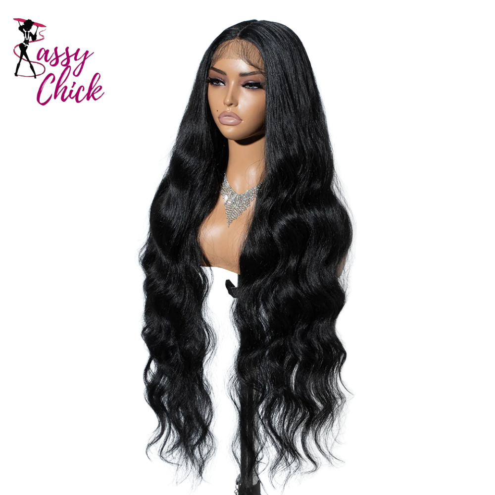 Super Long Body Wave Lace Front Synthetic Wigs 36" Sassy Chick Logo