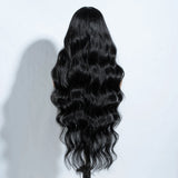 Black Super Long Body Wave Lace Front Synthetic Wigs 36"
