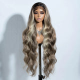 Brown Super Long Body Wave Lace Front Synthetic Wigs 36"