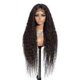Black Super Long Curly Synthetic Lace Front Wigs 34 Inch