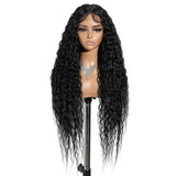 Black Super Long Curly Synthetic Lace Front Wigs 34 Inch
