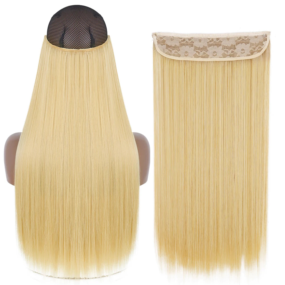 Synthetic No Clip Wave Hair Extensions blonde