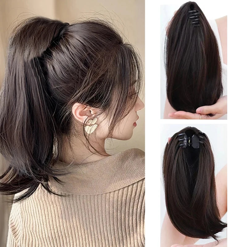 Synthetic 12Inch Ponytail Clip In Hair Extension