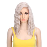 Synthetic 14 Inch Curly Lace Wig white