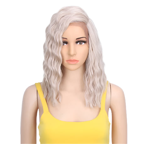 Synthetic 14 Inch Curly Lace Wig white