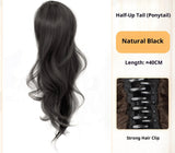 Synthetic 16 Inch Waterfall Half Up Layered Curly Ponytail Hair