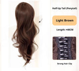 Synthetic 16 Inch Waterfall Half Up Layered Curly Ponytail Hair